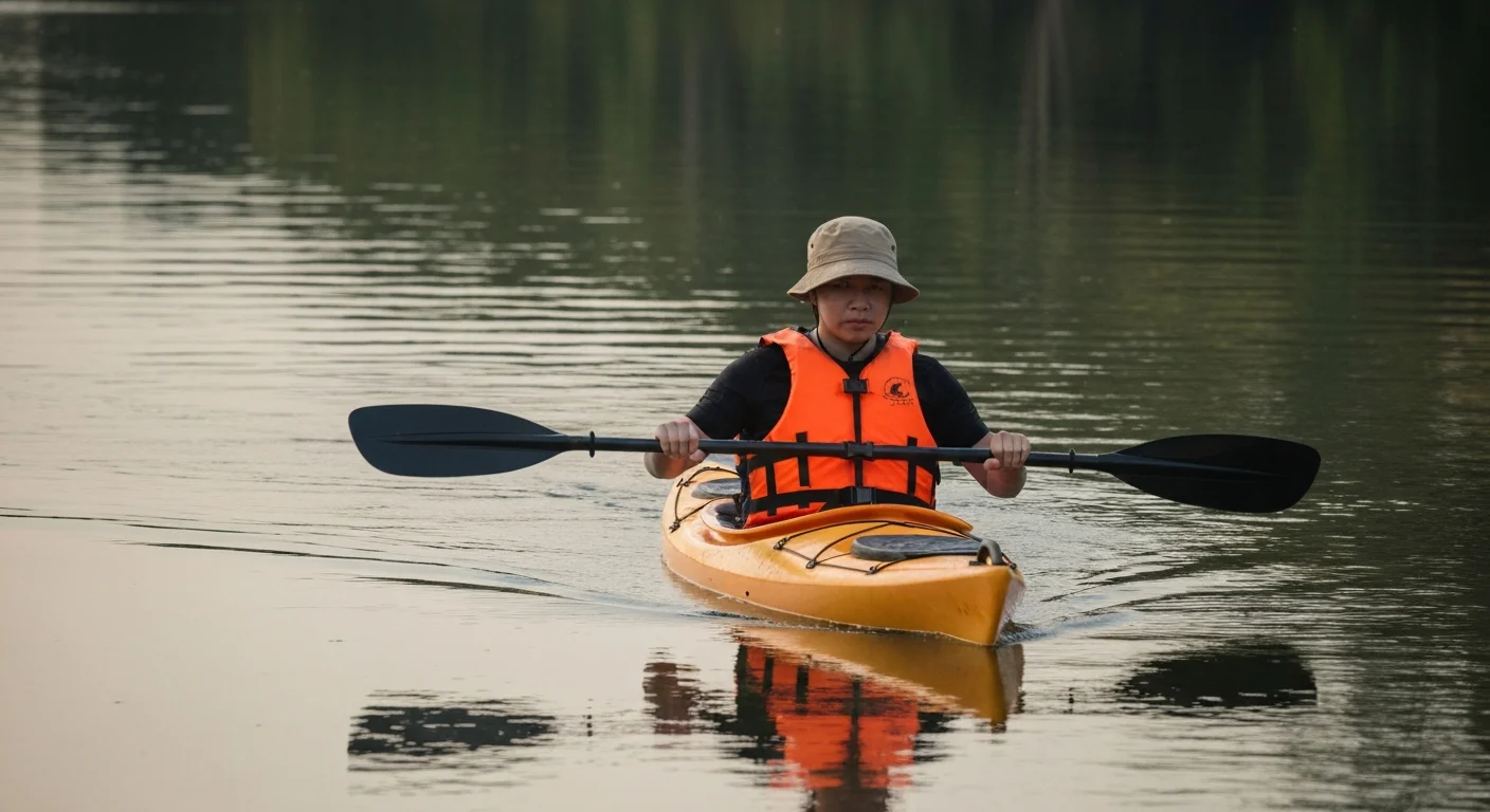 Kayaker on Singapore reservoir
