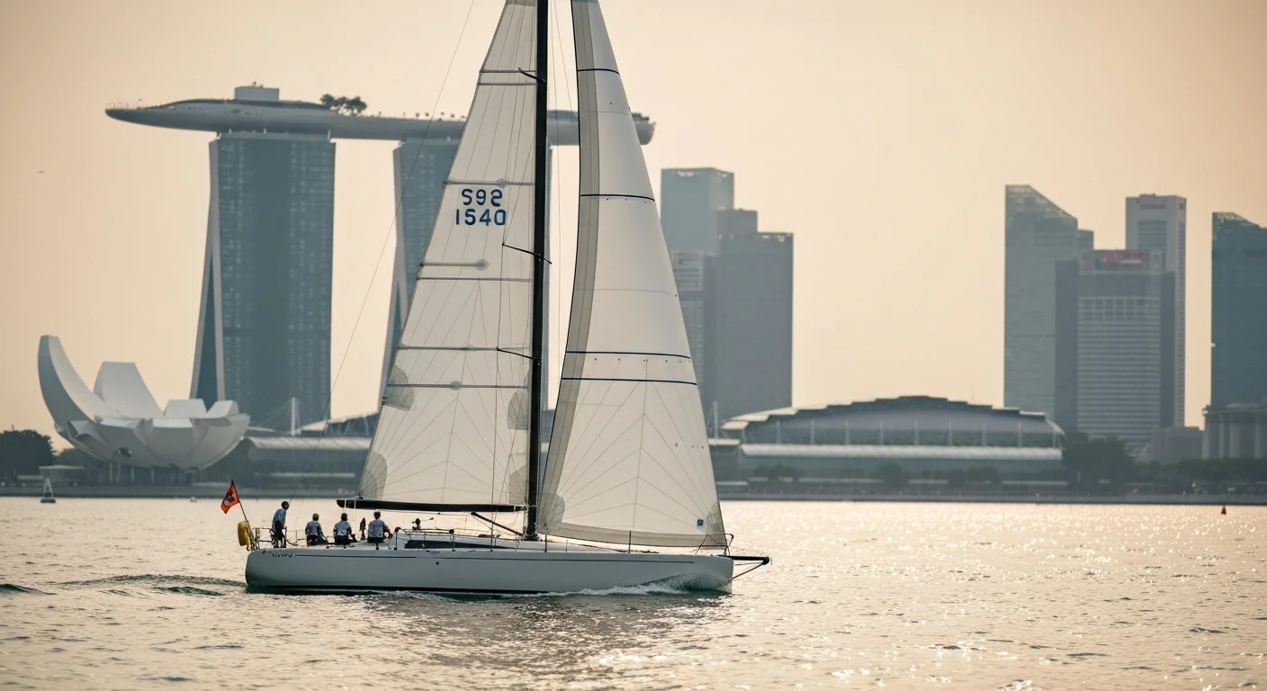 Sailboat on Marina Bay Singapore